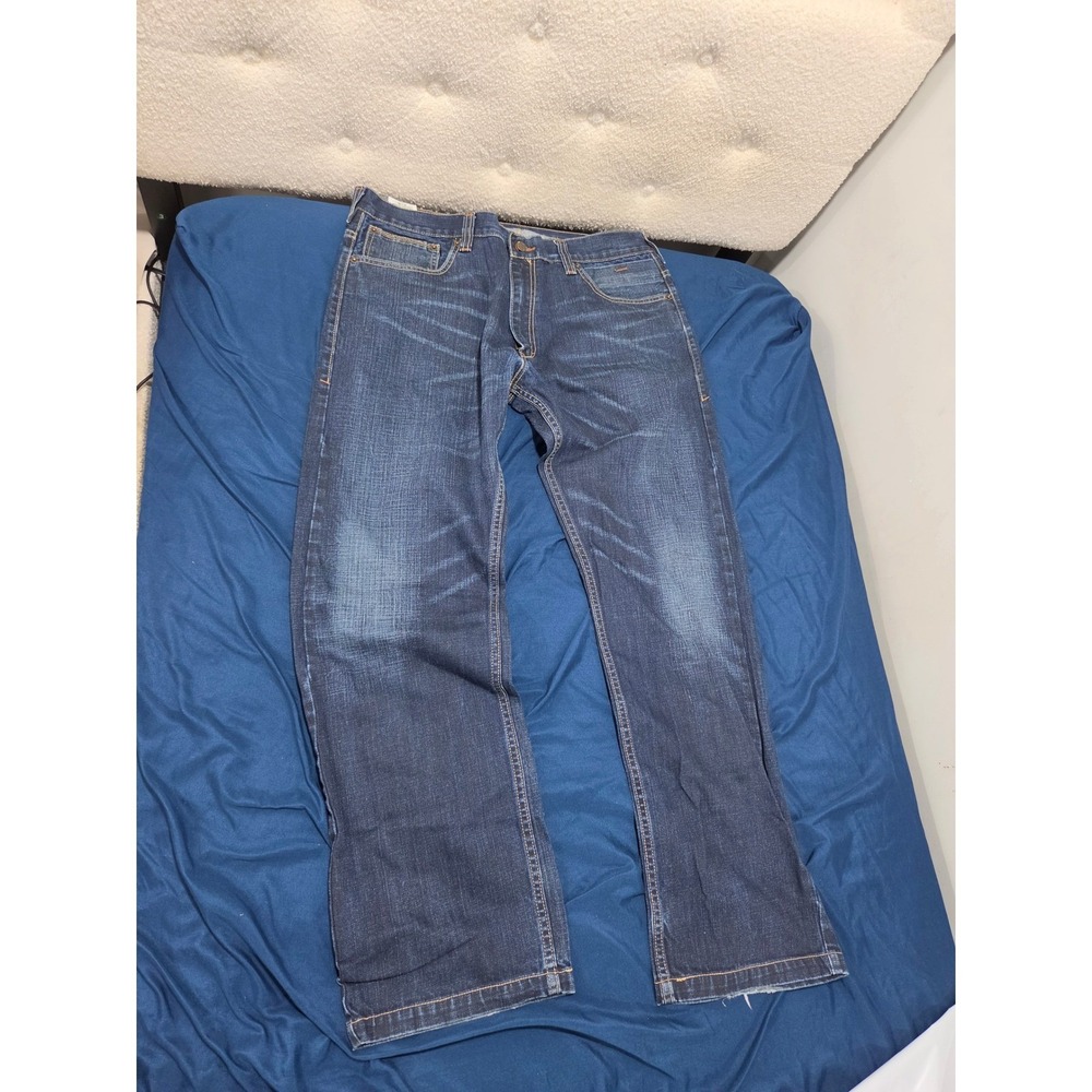 Levis 514 Straight Fit Jeans Mens 38x32 Dark Wash Denim Blue Pants